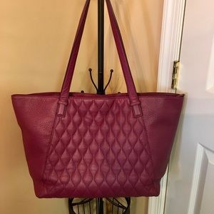 Vera Bradley Quilted Ella Tote In Burgundy